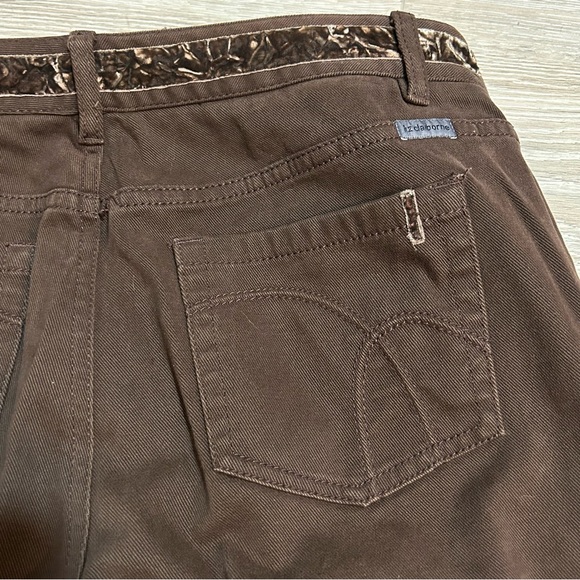 Liz Claiborne Bootcut Jeans Chocolate Sz 12R Velvet Trim - Picture 5 of 10